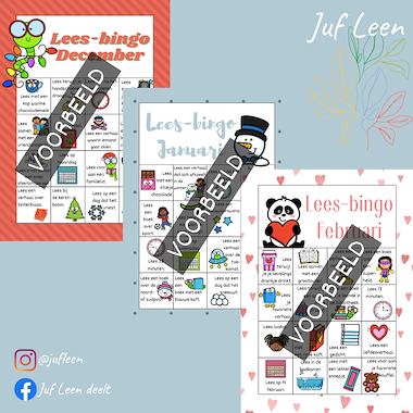 Lesmateriaal Leesbingo: groeiend pakket (elke maand een nieuwe bingo!) van auteur Juf Leen slide 3
