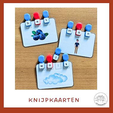 Lesmateriaal Knijpkaarten MKM woorden van auteur De Spelende Klas slide 1