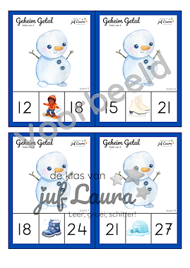 Lesmateriaal Winter - Bundel - Geheim Getal - Tafel van 1 t/m 12 van auteur De klas van juf Laura slide 2