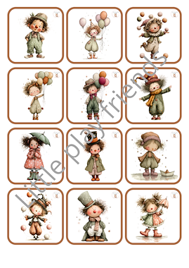 Lesmateriaal Memory Schattige clowntjes van auteur Little Play Friends slide 3