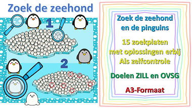 Lesmateriaal zoek de zeehond, A3 formaat van auteur Little Play Friends