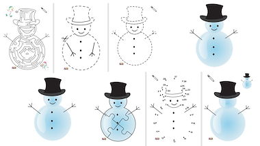 Lesmateriaal winter - sneeuwman - speelwerkblaadjes van auteur Little Play Friends slide 2