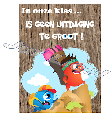 Lesmateriaal Classdojo poster uitdaging van auteur De monsterklas van Juf Liesl