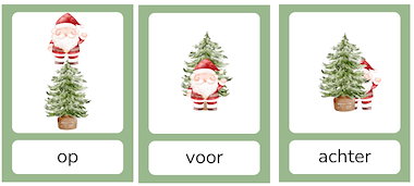 Lesmateriaal Plaatsbegrippen thema Kerstmis van auteur JufEllen98 slide 1