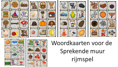 Lesmateriaal Herfst - sprekende muur - rijmen van auteur Little Play Friends slide 4