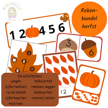 Lesmateriaal Bundel rekenen herfst van auteur Kleuterjuf_floor