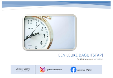 Lesmateriaal De klok aflezen en verzetten van auteur Meester Warre
