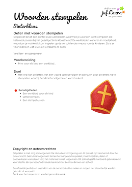 Lesmateriaal Stempelen Sinterklaas van auteur De klas van juf Laura slide 2