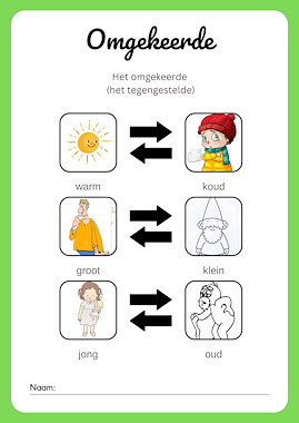 Lesmateriaal Tegengestelden van auteur Juf Chloe de mantaklas slide 1