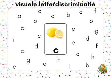 Lesmateriaal Visuele discriminatie: kleine letters van auteur De kleuters van juf Naomi slide 1