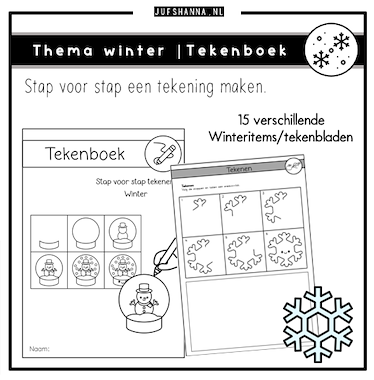 Lesmateriaal Thema winter | Tekenboek: stap voor stap tekenen van auteur Juf Shanna