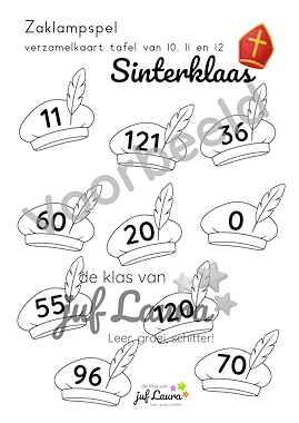 Lesmateriaal Sinterklaas - Zaklampspel - Bundel tafel van 1 t/m 12 van auteur De klas van juf Laura slide 3