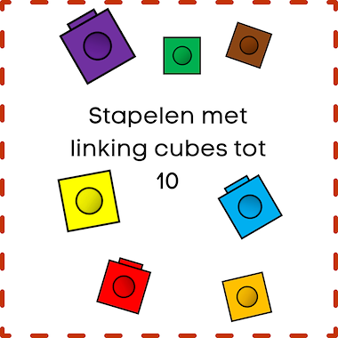 Lesmateriaal stapelen met linking cubes van auteur Juf Katrijn