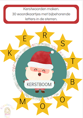 Lesmateriaal Woorden maken thema kerstmis hoofdletters van auteur Kleuterjuf_floor slide 1