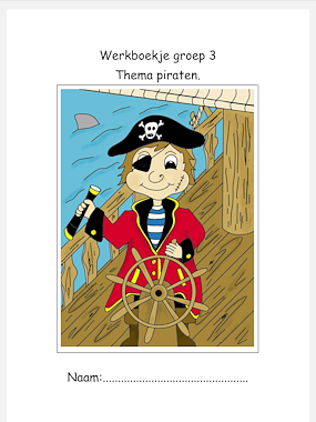 Lesmateriaal Werkboekje thema piraten groep 3 van auteur Juf Monique