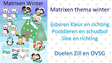 Lesmateriaal Matrixen thema winter van auteur Little Play Friends