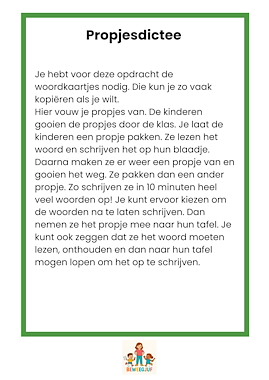 Lesmateriaal propjesdictee Kerst van auteur de beweegjuf slide 1
