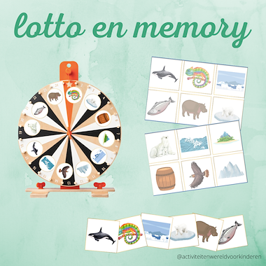 Lesmateriaal Kleine ijsbeer - Een ijsbeer in de tropen - Lotto/memory van auteur Nanny Melissa slide 1