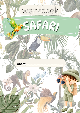 Lesmateriaal werkboek thema safari van auteur Kleuterjuf_Daphne slide 1