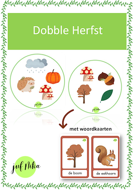Lesmateriaal Herfstdobble van auteur Juf Nika slide 1