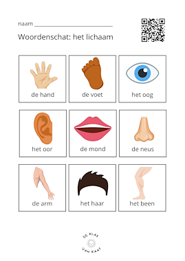 Lesmateriaal Woordenschatsfiches thema het lichaam (+ beeldmateriaal) van auteur deklasvankaat slide 1