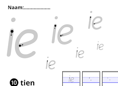 Lesmateriaal Regenboogbladen schrijven blokschrift schuin van auteur Juf ilona slide 3