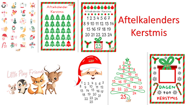 Lesmateriaal kerstmis - aftelkalenders van auteur Little Play Friends