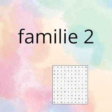 Lesmateriaal AN - mijn familie (deel 2) - spel 4: woordzoeker van auteur Peggy Van Rompaey