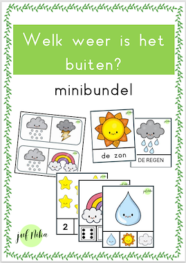 Lesmateriaal Minibundel "het weer" van auteur Juf Nika