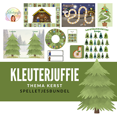 Lesmateriaal kleuterjuffie, spelletjesbundel thema kerst van auteur Kleuterjuffie