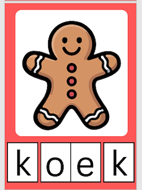 Lesmateriaal Woordkaarten thema kerst van auteur Pieternel Borremans slide 1