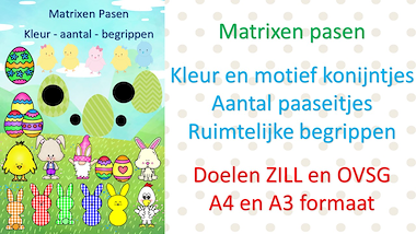 Lesmateriaal matrixen pasen van auteur Little Play Friends