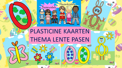 Lesmateriaal plasticine - kleikaarten thema lente - pasen van auteur Little Play Friends