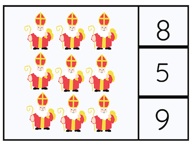 Lesmateriaal Knijpkaart cijfers Sinterklaas van auteur Kleuterjuf Monique