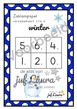 Lesmateriaal Winter - Zaklampspel - Getalbeelden t/m 10 van auteur De klas van juf Laura slide 3