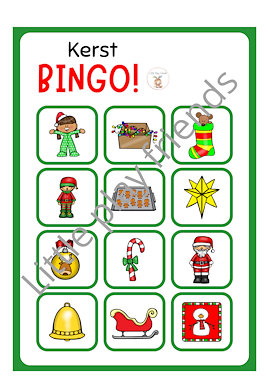 Lesmateriaal Bingo - lotto: thema kerst van auteur Little Play Friends slide 3