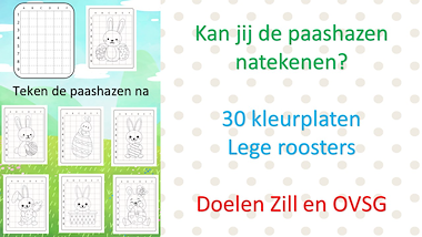 Lesmateriaal Paashazen natekenen van auteur Little Play Friends