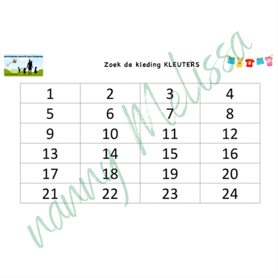 Lesmateriaal Thema kleding - zoek de kleding KLEUTERS van auteur Nanny Melissa slide 2