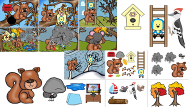 Lesmateriaal thematafel - achtergronden - herfst - de blaadjesdief van auteur Little Play Friends slide 3