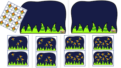 Lesmateriaal telspelletjes: 1-10, kikkers, vuurvliegjes, onderzeeërs van auteur Little Play Friends slide 3