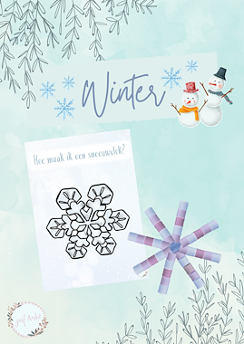 Lesmateriaal Sneeuwvlok knutselen (stappenplan) van auteur Juf Anke