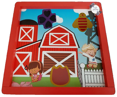 Lesmateriaal Wooden playset 'boerderij' van auteur Juf Lindsay