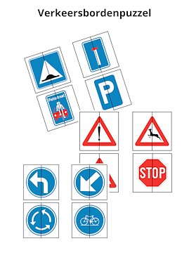 Lesmateriaal Verkeersborden puzzel van auteur Juf EvVa