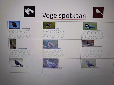 lesmateriaal vogelspotkaart  van auteur Juf Emma Merchie