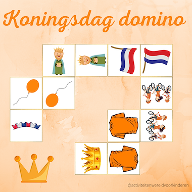 Lesmateriaal Koningsdag - domino van auteur Nanny Melissa