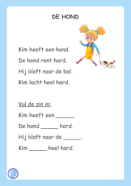 Lesmateriaal Begrijpend lezen met invulzinnen (groep 3) van auteur Alexandra Wit slide 1