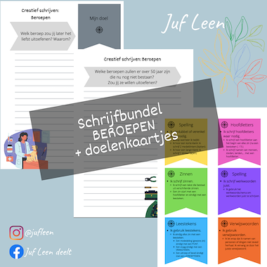 Lesmateriaal Schrijfbundel: Beroepen (creatief schrijven) van auteur Juf Leen