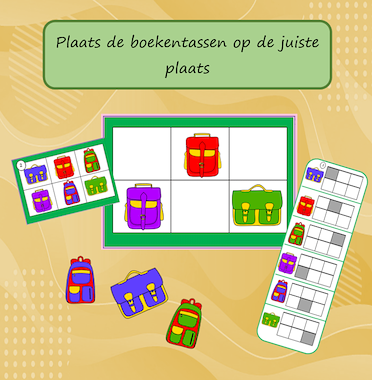 Lesmateriaal Plaats de boekentassen op de juiste plaats van auteur Jabbedabbedoe