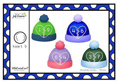 Lesmateriaal Winter - Wat mist er? - Verliefde harten van auteur De klas van juf Laura slide 3