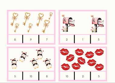 Lesmateriaal Knijpkaarten: tellen tot 10-valentijn van auteur Christl slide 3